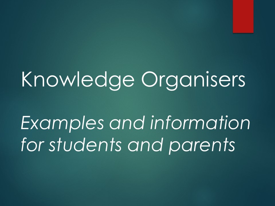 Knowledge Organisers Examples and Information